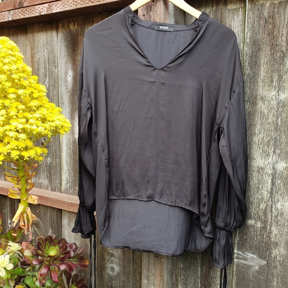 Anthropologie Tops - Anthropologie X Azalea Black Satin Top